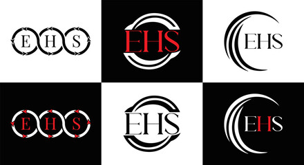 EHS logo. E H S design. EHS letter. EHS, E H S letter logo SET design. Initial letter EHS linked circle uppercase monogram logo. E H S letter logo SET vector design. EHS letter logo design	
