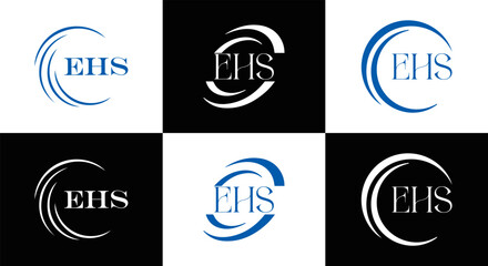 EHS logo. E H S design. WhitE H SHS letter. EHS, E H S letter logo SET design. Initial letter EHS linked circle uppercase monogram logo. E H S letter logo SET vector design. EHS letter logo design	
