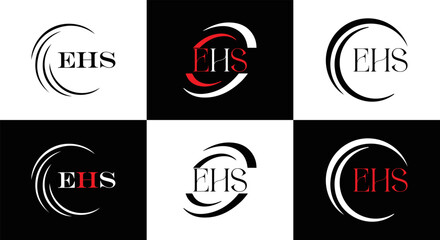 EHS logo. E H S design. WhitE H SHS letter. EHS, E H S letter logo SET design. Initial letter EHS linked circle uppercase monogram logo. E H S letter logo SET vector design. EHS letter logo design	
