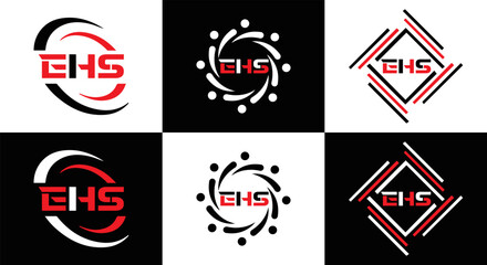 EHS logo. E H S design. WhitE H SHS letter. EHS, E H S letter logo SET design. Initial letter EHS linked circle uppercase monogram logo. E H S letter logo SET vector design. EHS letter logo design	
