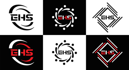 EHS logo. E H S design. WhitE H SHS letter. EHS, E H S letter logo SET design. Initial letter EHS linked circle uppercase monogram logo. E H S letter logo SET vector design. EHS letter logo design	
