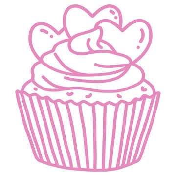 recommend clip art: Valentine Cupcake Doodle Art Drawing Illustration