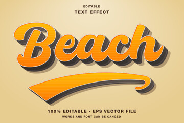 Beach Retro Vintage 3D Editable Text Effect