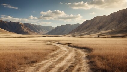 realistic photography, a dry and mountain