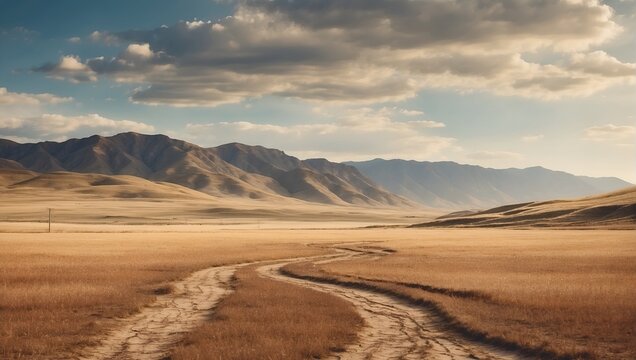 realistic photography, a dry and mountain