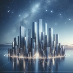 Starry Night Over Futuristic City