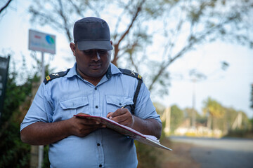 Security personnel is actively on duty.