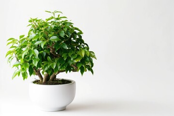 Trees in pots inside the house white background image