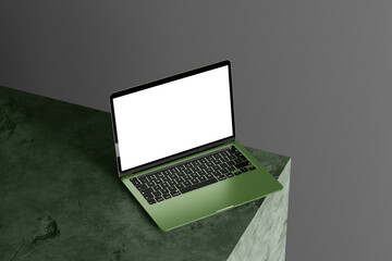 3d render laptop mockup with dark background