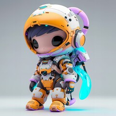 3D future robot toy characters - obrazy, fototapety, plakaty
