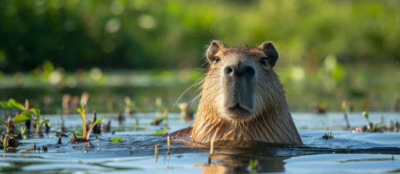 The capybara is a giant rodent native to South America.