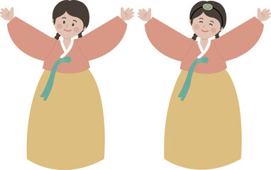 명절 한복 일러스트