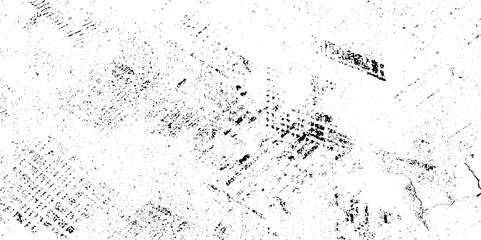 Grunge overlay layer. Abstract black and white vector background. Monochrome vintage surface with dirty pattern in cracks, spots, dots. Old wall in dark horror style design
