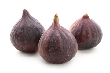 Fresh ripe figs on white background