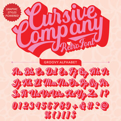 Cursive Company Script vintage retro bold Font template.