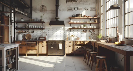 industrial rustic kitchen