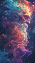 Fototapeta premium a psychedelic space wizard, generative ai