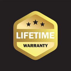lifetime warranty sticker. guarantee sign and symbol.