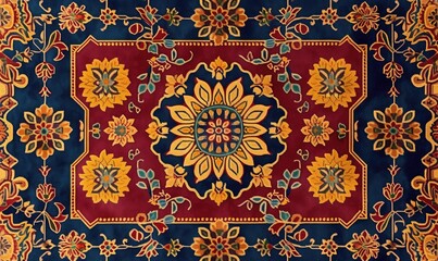 Naklejka premium carpet pattern. Indian sari patola motif 