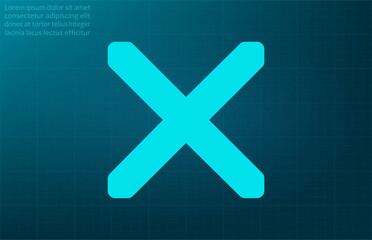 Obraz premium Cross, remove symbol. Vector illustration on blue background. Eps 10.