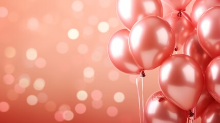 rose gold polo balloons on dark pink background