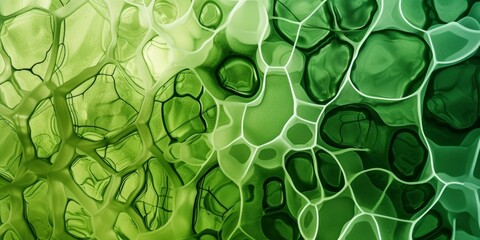 Abstract cellular pattern, with organic shapes in various shades of green - obrazy, fototapety, plakaty