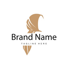Simple Muslim clothing hijab logo design minimalist black silhouette