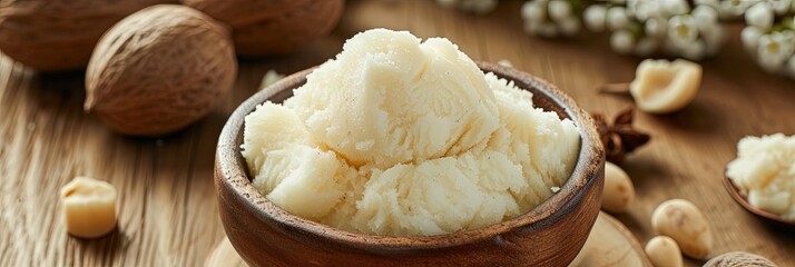 cocoa butter on table surrounded by cocoa