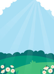 Natural spring portrait background vector illustration