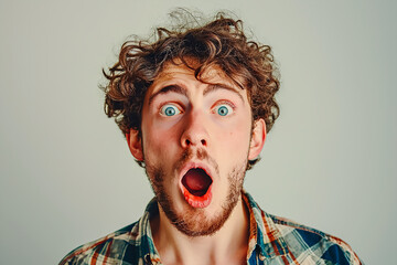 portrait of a screaming man with expression