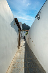 Lindos, island of Rhodes, Greece, fragment, natural small-town landscape integrated with ancient...