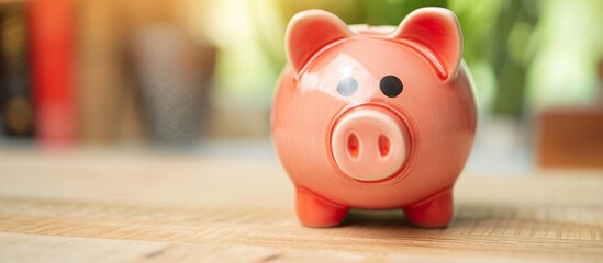 Obraz premium Cute little baby pig traditional piggy bank