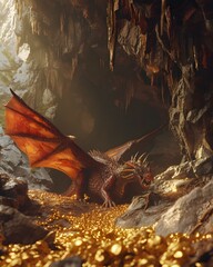 dragon guarding a treasure