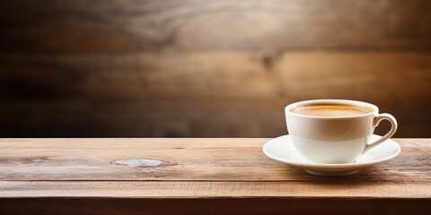 Fototapeta premium Coffee cup on wooden table