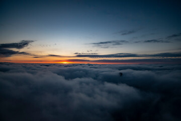 Sunrise from a hot air balloon over the hunter valley