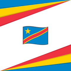 Democratic Republic Of The Congo Flag Abstract Background Design Template. Democratic Republic Of The Congo Independence Day Banner Social Media Post. Democratic Republic Of The Congo Design