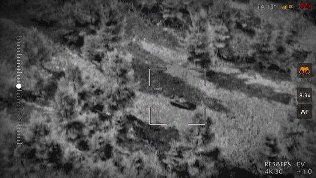 Army using tactical rocket weapon radar in the warfare combat battle mission. Army operating a tactical rocket searching for enemy, Army forces destroying the rival tank with a tactical rocket launch.