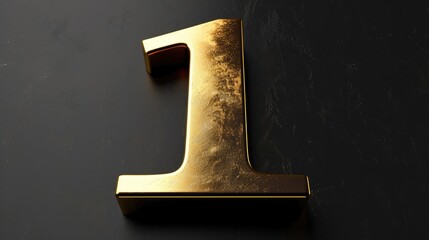 Number 1 Logo Gold Metal Symbol Fancy Generative AI