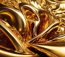 Molten Gold Abstract Backgrounds. Generative Ai. Ai