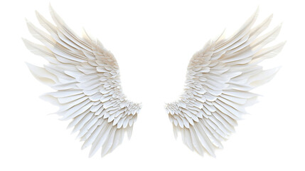 Fototapeta premium Angel white wings on transparent background