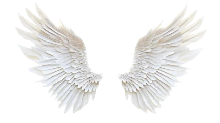 Foto op Plexiglas Angel white wings on transparent background © maretaarining