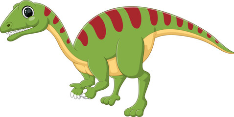 Cartoon efraasia dinosaur on white background