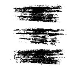 A set of strokes splash, set of watercolor brush strokes, black and white paint stroke brush on white background, brush bundle 