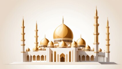 Fototapeta na wymiar digital illustration of a mosque. Ramadan Kareem Background Illustration