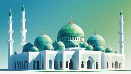 Fototapeta na wymiar digital illustration of a mosque. Ramadan Kareem Background Illustration