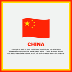 China Flag Background Design Template. China Independence Day Banner Social Media Post. China Banner