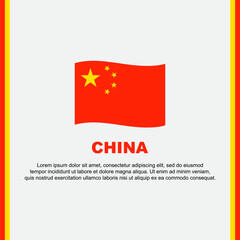 China Flag Background Design Template. China Independence Day Banner Social Media Post. China Cartoon