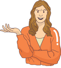 woman female angry man disappointed fretful debate disagreement hand gesture vector