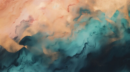 Marbled Elegance: A Swirling Fusion of Gold and Turquoise

