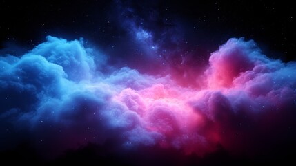 Fototapeta na wymiar Cosmic Clouds and Neon Colors - Abstract Space Art